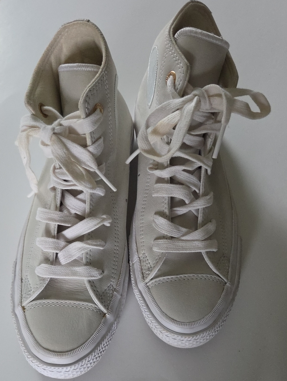 Converse Chuck Taylor All Star II Off White Leather High Top Sneakers 6.5